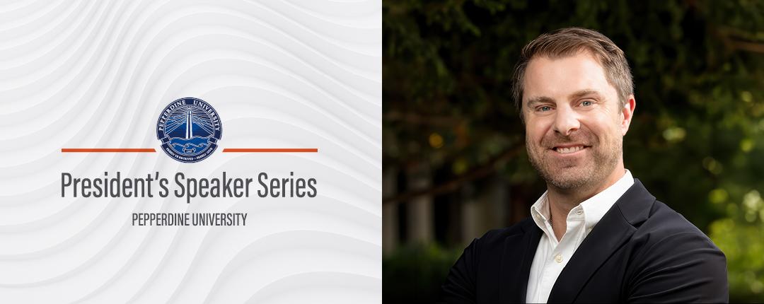 President's Speaker Series logo and a picture of Dan Wright