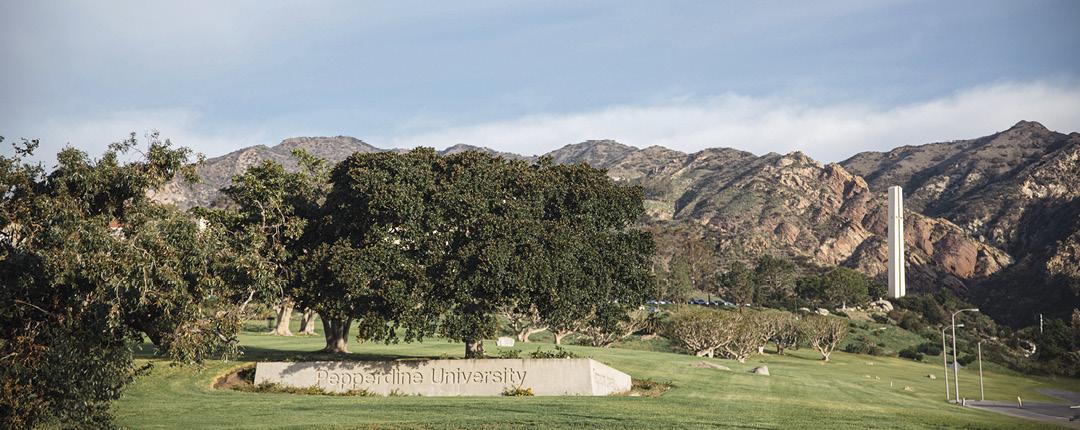 Pepperdine University Sign and Cross